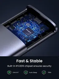 Зовнішній SSD курпус Ugreen CM767 M.2 NVMe USB 3.2 Gen2 10 Гбіт/с алюмінієвий сірий (35267) - мініатюра 6