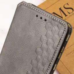 Шкіряний чохол-книжка Getman Cubic PU для Realme 11 4G Сірий - мініатюра 8