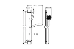 Душовий гарнітур Hansgrohe Activera Select S 2jet EcoSmart+ зі стійкою 65 см chrome 28045000 - мініатюра 3