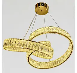 Золота підвісна кришталева LED-люстра Artlight 531/600GD у вигляді переплетених каблучок, 153 Вт, від 16-25 м² - мініатюра 4