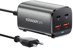 Зарядний пристрій Essager 67w Gan Desktop Charger 4 порти ES-CD35 чорний