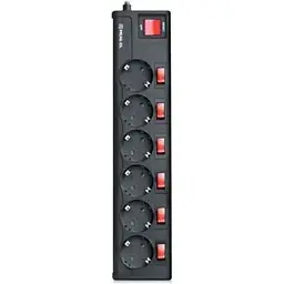 Мережевий фільтр живлення REAL-EL RS-6 EXTRA 5m, black (EL122300003)