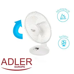 Вентилятор AdlerAD 7302 white настільний/ 45Вт/ D=23см/ автоповорот/ білий (AD7302) - мініатюра 7