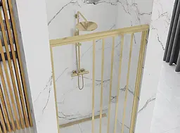 Душові двері Rea Alex 90 brushed gold REA-K2506, прозорий, золотий - мініатюра 6
