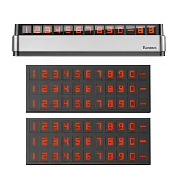 Автовізитка на Торпедо BASEUS Moonlight Box Series Temporary Parking Number Plate сріблястий ACNUM-B0S - мініатюра 3