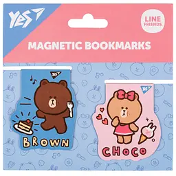 Закладка магніт. Yes 708106 Line Friends Brown and Choco 2шт