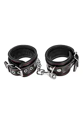 Наручники Fetish Tentation Premium Patent Leather Handcuffs, знімний ланцюжок - мініатюра 1