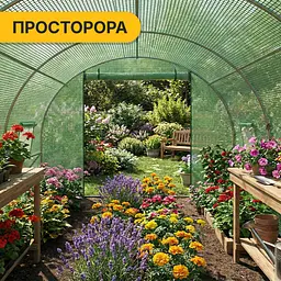 Посилена садова теплиця парник LEOBRO Garden 18м2 Green (LB-G107-GRN) - мініатюра 8