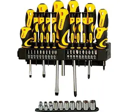 Викрутки 20 біт, SL,PH,Torx,H, 10 торцевих головок, набір 47шт Stanley hoz0014100