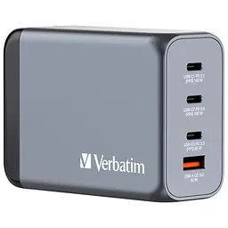 Зарядное устройство Verbatim GaN 240 W 4 портов (USB-C-140 W, USB-C-100 W, USB-C-65 W / USB-A -3.0) (32205)