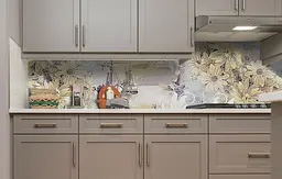 Вініловий кухонний фартух Яхти і квіти наклейка для кухні ПВХ море Абстракція Бежевий Happy Pocket Z181495 - мініатюра 4