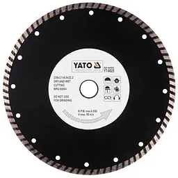 Диск алмазний турбо YATO TURBO Ø=230x8.0x22.2 мм (YT-6025)