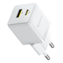 Мережевий зарядний пристрій Baseus Palm Type-C+USB 30W білий P1011160A213-00 - мініатюра 2