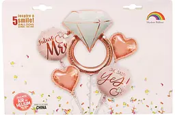 Набір фольгованих кульок "She said yes!" 5 шт святкові декорації - мініатюра 2