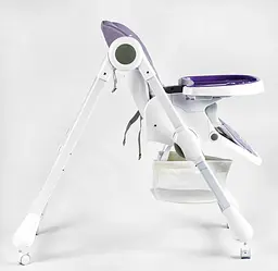 Стільчик для годування K-60290 Joy м'який чохол ПВХ, 4 колеса, знімний столик, кошик, в коробці (6989203550090) - мініатюра 3