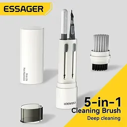 Набір для очищення девайсів ESSAGER 5 in 1 cleaning brush White and Grey (EQJ05-QF02) - мініатюра 7