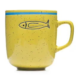 Набір чашок Мамин посуд ELEMI Fish & Chill 4*390 мл з підставкою жовтий(УТ-00094453) - мініатюра 9