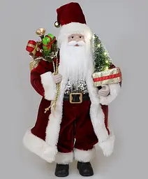 Фігура «Санта з ялинкою» (м'яка іграшка), з LED підсвічуванням Bona 46 см dec0008501 - мініатюра 2