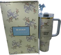 Термокухоль Stanley Quencher H2.0 Tumbler з неіржавкої сталі 1,18 л Vintage Blue Bow KT6007857