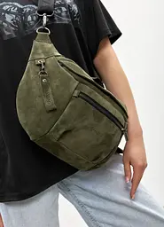 Сумка бананка Sambag DistrictDart оливкова 38×21 см (80460419) - мініатюра 4