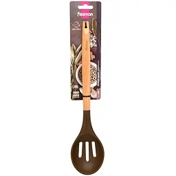Ложка сервірувальна Fissman Chef’s Tools з отворами 32 см шоколадна (1459)