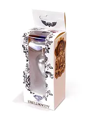 Металева анальна пробка з кристалом Boss Jewellery Silver Plug Dark 7 см (синій) - мініатюра 8