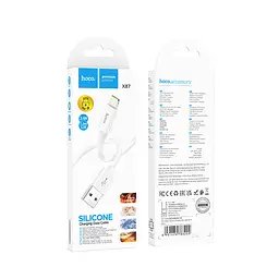 Дата кабель Hoco X 87 Magic silicone USB to Lightning (1 m) White - мініатюра 2