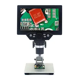 Мікроскоп цифровий з 7" дюймовим LCD екраном і підсвічуванням GAOSUO G1200HD, зі збільшенням до 1200X, запис на microSD (100618) - мініатюра 2