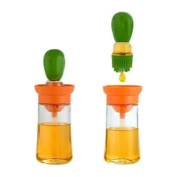 Диспенсер для олії та оцту Semi Dispenser 180 мл, Orange/Green із силіконовим пензлем