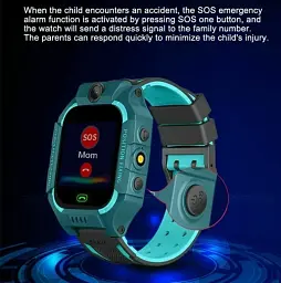 Дитячий розумний годинник 2025 року з сенсорним екраном, GPS, функцією виклику SOS та камерою, зелені - мініатюра 3