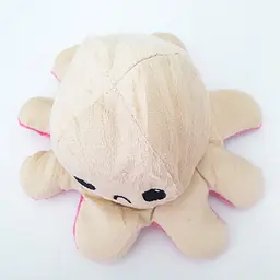 М'яка іграшка Восьминіг перевертень двосторонній веселий сумний Mood Octopus 16 см UKC бежево/малиновий - мініатюра 7