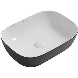 Умивальник накладний Mixxus Premium Diverse-0112 white-Black 455x325x135 мм MP6542, Білий