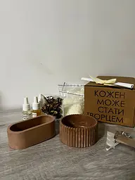 Подарунковий набір для створеня 2х свічок коричневий