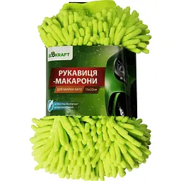 Щітка рукавиця для миття автомобіля Макарони EcoKraft ARM12 15x22 см (6900514220717)