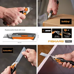 Ніж з висувним лезом Fiskars Pro CarbonMax ™ 25 мм (1027228) - мініатюра 3