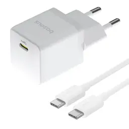 Мережевий зарядний пристрій Baseus Palm Fast Charger Type-C 20W + Cable Type-C to Type-C P10111602213-01 White - мініатюра 2