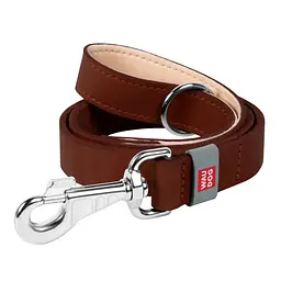 Повідець для собак шкіряний Waudog Classic, 122х1,4 см, коричневий