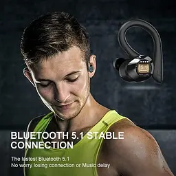 Бездротові спортивні Bluetooth навушники TWS Q23 Pro водонепроникні з сенсорами і мікрофоном Чорні - мініатюра 10