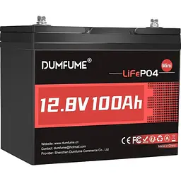 Акумулятор Dumfume LiFePO4 12V (12.8V/100Ah/1280Wh) (Dumfume-12,8V/100Ah-MINI) [164635] - мініатюра 4