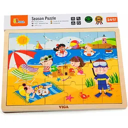 Дерев'яний пазл Viga Toys Пори року Літо 24 елементи (51270) - мініатюра 3