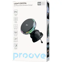 Автотримач із бездротовою зарядкою Proove Light Crystal Qi2.2 25W Grey (WHLC25002003) [165614] - мініатюра 5