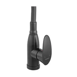 Змішувач для кухні Plamix Cezar-011-B Set Matte Black Refl.Black з силіконовим виливом, з підведенням PM0719, Чорний матовий - мініатюра 5