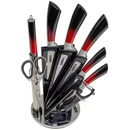 Набір ножів з підставкою 9 шт. Black+Red (NS41SETKN)