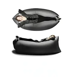 Ламзак пляжний надувний Good Idea AIR SOFA водонепроникний нейлон 180х70 см чорний  - мініатюра 2