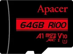 Карта пам'яті microSDXC, 64Gb, R100, Class10 UHS-I U1 V10 A1 Apacer teh0028471