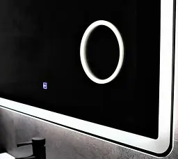 Дзеркало Dusel DE-M3051 75x100CM збільшувальна лінза + сенсорне включення + підігрів+ годинник / температура, Білий - мініатюра 8