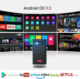 Портативний кишеньковий проектор Byintek P20 з WiFi, підтримка 4K 3D, акумулятор на 7200 mAh - мініатюра 4