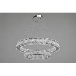 Linisoln 7896-60*40 CH, підвісна кришталева LED-люстра хром 65 Вт з пультом Dimmer - мініатюра 2