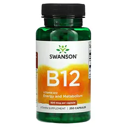 Вітамін В12 (Ціанокобаламін) Vitamin Вітамін B1 (тіамін)2 500мкг - 250 капсул