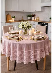 Скатертина Cotton 160 см рожева кругла TC303376232